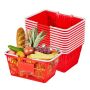 Shopping baskets, 12 pcs., 21 L, red, PE plastic with handles