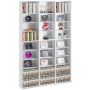 Media storage cabinet, 27 compartments, white, 9 layers