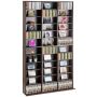 Media storage cabinet, adjustable, holds up to 1080 CDs/DVDs, espresso