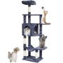 Sisal Cat Trainer and Scratcher, 60.6", Dark Grey