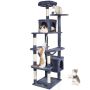 Cat trainer with tower, 2 houses, scratching post and hammock, dark grey