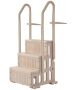 Pool ladder, 3 steps, double handrails, grey-brown