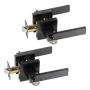 Modern black square door handle 2 pcs. with lock, interchangeable for right and left side