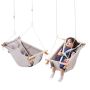 Canvas wooden hammock swing for babies, 3 modes, 5-point harness