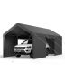 Carport with removable walls, 12x20 feet, gray, UV and water resistant