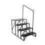 RV steps 4 steps, carbon steel, non-slip with handrails, 440 lb load capacity