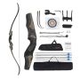 Recurve wooden bow with arrows, 60 inches, 35 pounds, ergonomic, right-handed