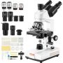 Compound trinocular laboratory microscope 40X-2500 with LED illumination