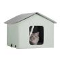 Heated outdoor cat house with adjustable temperature, green, medium