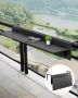 Hanging Balcony Folding Table, 12x32 Inch, Outdoor Bar Table for Railing
