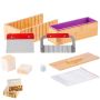 Soap making kit with bamboo box, silicone mold and stainless steel cutters