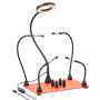 Magnetic soldering station with 4 flexible arms and LED lamp