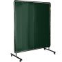 Professional green vinyl welding screen with wheels, 183x183 cm