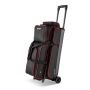 Bowling ball bag, double, wheels, shoe compartment, accessory pocket