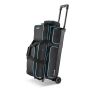Bowling ball bag with wheels, for 3 balls, shoes up to size 16