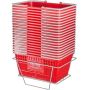 Red plastic shopping basket with handle, 21 L, 20 pcs. set