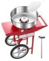 Electric cotton candy maker with trolley, 1000 W, red, 52 cm stainless steel bowl