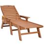 Outdoor lounger, 6 positions, HDPE, brown, 181 kg capacity