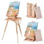 French folding beech wood easel up to 34 inches with drawer and palette