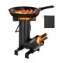 Rocket stove wood burning, carbon steel, portable black
