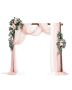 Artificial wedding arch flower set with curtains, pink, 5 pcs.