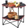 Folding camping table, 28.3"x24", oxford cloth and steel, compact with bag