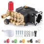 Pressure washer pump, horizontal, 19 mm shaft, 227 bar, 9.5 l/min, with 5 nozzles