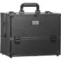 Makeup Train Case, 370 mm, 6 Tiers, Black, Portable, Professional