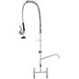 Commercial countertop faucet with pre-rinse spray, brass, 111 cm high, 30 cm spout
