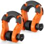 D-shaped 3/4" alloy steel clamp with insulators, 2 pcs., orange