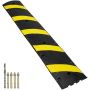 Rubber speed bump, 183x30x4.5 cm, 2 channels, 10000 kg, yellow tape