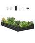 Metal galvanized raised bed, 8x4 feet, dark gray