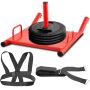 Heavy red training sled for pulling and pulling
