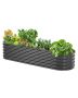 Metal Galvanized Raised Bed, 6.53x1.96x1.4 ft, Dark Gray
