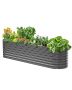Metal galvanized raised bed 8x2x2 feet, dark gray