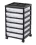 Scrapbook storage trolley, 6 tiers, black frame, casters