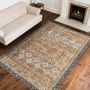 Large 8x10 ft Washable Non-Slip Vintage Rug, Brown Green