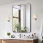 Wall-mounted makeup mirror, 36x48 inches, aluminum frame, scratch-resistant