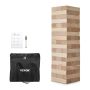 Wooden flipping tower game, 54 blocks, pine wood, with carrying bag