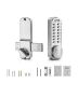 Keyless mechanical door lock, 14 keys, zinc alloy, waterproof