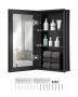 Wall-mounted aluminum frame bathroom medicine cabinet with mirror, 14x24 inches, 2 layers