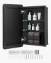 Bathroom Wall Mounted Medicine Cabinet with Mirror, Aluminum Frame, 16x24 Inch, 2 Layer Shelves