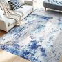 Carpet 5x7 ft washable blue soft non-slip mat for home