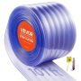 Clear PVC door strips, 30.8 m x 30.5 cm, ribbed