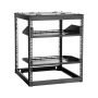 12U open server rack, 585 mm deep, wall or floor mounted