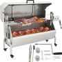 Stainless steel lamb skewer barbecue, 132 lbs, 40W motor, casters