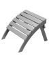 Foldable Adirondack Pouf, HDPE Plastic, Gray, Weather Resistant, 21.5x18.9x14.8 inches