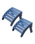 Adirondack folding pouf set, 2 pcs, blue, HDPE, outdoor