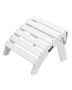 Adirondack Pouf, White, HDPE Plastic, Foldable, Weatherproof, 17.7x19.7x13.8 inches