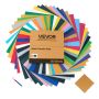 Heat transfer vinyl film set, 50 pcs., 30x30 cm, various colors, HTV